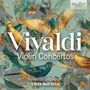 "Vivaldi Violin Concertos, Federico Guglielmo, L'Arte Dell'Arco" mit Vögeln in Gold und Türkis auf floralem Hintergrund.