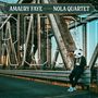 „AMAURY FAYE NOLA QUARTET“ steht oben. Eine Person mit Pandakopf sitzt auf einer Brücke aus Stahlträgern., CD