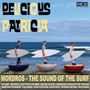 Text: "Delicious Patricia", "Mordros - The Sound of the Surf", "Hot Doggin'", "Penetration", "Caught in a Rip", "The Cribbar", "Patricia Don't Surf". Drei Spielzeugfiguren mit Surfbrettern am Meer., CD
