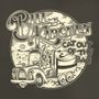 "Bill Kirchen, Cat Out of the Bag." Illustration: Ein Truck mit katzenartigem Fahrer in einer Landschaft, Retro-Stil., CD