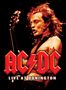 "AC/DC LIVE AT DONINGTON" in großer, roter Schrift. Ein Musiker mit E-Gitarre und leidenschaftlichem Ausdruck., DVD