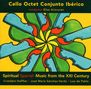 „Cello Octet Conjunto Ibérico", ein kaleidoskopartiges, farbenfrohes Muster in Blau, Grün, Rot und Gelb., CD