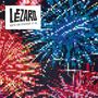 Text: "LEZARD, QUE SE PASSÉ-T-IL". Logo, farbenfrohes Mosaik mit roten und blauen Kreismustern., LP