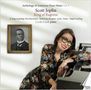 Text: "Scott Joplin, King of Ragtime," "Cecile Licad, piano." Frau lächelt am Flügel, Bild von Joplin links., 2 CDs