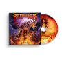"Ross the Boss" und "Born of Fire". Ein CD-Cover und eine CD mit einem feuerspeienden Monster und einer Frau in Flammen., CD