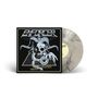 „ENFORCER“ und „FROM BEYOND“ in metallischer Schrift. Ein Schlangenskelett um einen Totenschädel mit Hörnern, links Vinyl., LP
