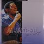 AL JARREAU, Your Songs, Live Radio Broadcast. Ein Sänger mit Mikrofon, im blauen Hemd, singt leidenschaftlich., LP