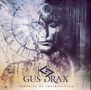 „Gus Drax, Theories of Imperfection“. Eine surreale Illustration mit Uhr und Gesicht, in abstrakten Farben., LP