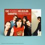 Covertext: "the flaming Sideburns" und "hallelujah rock'n'rollah." Eine Band posiert vor rotem Hintergrund. Schallplatte sichtbar., LP