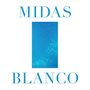 "MIDAS BLANCO" in blauer Schrift, dazwischen ein blaues Rechteck mit abstraktem Muster., LP