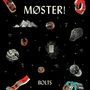 "MØSTER!" und "BOLTS" in Großbuchstaben. Illustrationen von Pyramiden, Planeten und abstrakten Formen auf schwarzem Hintergrund., CD