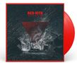 Text: "RED KITE" und "THIS TOO SHALL PASS". Illustration: Aktiver Vulkan mit Rauch, darüber ein rotes Dreieck. Rote Schallplatte., LP