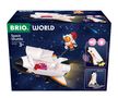 "BRIO WORLD, Space Shuttle, 36150, 3+. Illustration: Ein weißes Spielzeug-Shuttle mit Astronautenfigur im Weltraum.", Spiele