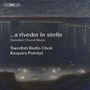 Text: "...a riveder le stelle. Swedish Choral Music. Swedish Radio Choir Kaspars Putniņš."  
Illustration: Nachtszene mit Wasser und Lichtern., Super Audio CD