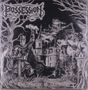 "Possession" und "The Mother of Darkness". Illustration zeigt Ritter vor gotischem Schloss, hebt Babypuppe empor, düstere Ästhetik., 2 LPs