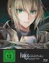Text: "Fate/Grand Order THE MOVIE Divine Realm of the Round Table: Camelot Wandering; Agateram." Illustration einer Figur mit Rüstung., Blu-ray Disc