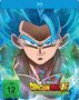 Logo von "Dragon Ball Super: Broly", FSK 12. Charakter mit blauem Haar und entschlossenem Ausdruck, umgeben von Energie.