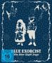 "Blue Exorcist: The Blue Night Saga". Illustration zweier Figuren vor einem dekorativen Hintergrund. FSK 16 freigegeben.