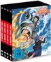 "Fire Force Season 2", rote Schrift, dynamische Illustration eines Charakters mit Flammen und einem weiteren Charakter.