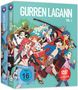 Text: "Gurren Lagann, Vol. 1", "FSK ab 16 freigegeben", "DVD Video Version".  
Viele bunte Anime-Figuren in Aktion., 4 DVDs