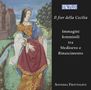 Text: "TACTUS, Il fior della Cecilia, Immagini femminili tra Medioevo e Rinascimento, Anonima Frottolisti." Illustration: Frau in einem mittelalterlichen Kleid hält Blumen., CD