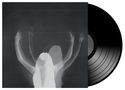 Keine erkennbaren Texte. Schwarz-weiß Illustration: Verschwommene Gestalt mit erhobenen Armen, daneben eine Schallplatte., LP
