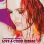 Text: "Leah Martin-Brown LOVE & OTHER CRIMES". Nahaufnahme von Frau mit roten Haaren vor lila Hintergrund., CD