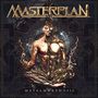 Text "MASTERPLAN" oben, "METALMORPHOSIS" unten. Illustration eines sitzenden, halb-menschlichen Wesens in meditierender Pose., 2 LPs
