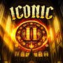 Der Text "ICONIC" erscheint in großen, stilisierten Buchstaben. Darunter ein reich verziertes, leuchtendes Symbol in einer Kathedrale., LP
