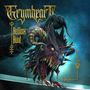 „Grymheart“ und „Hellish Hunt“ in goldener Schrift. Illustration eines dämonischen Kopfes mit Hörnern und blutigen Details., CD