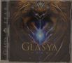 Text: "GLASYA - FEAR". Dynamisches, fantasyhaftes Design mit leuchtendem blauen Element in der Mitte., CD