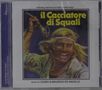CD-Hülle mit Titel "il Cacciatore di Squali". Ein blonder Mann schreit, hält ein Messer in der Hand.