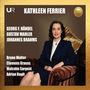 "KATHLEEN FERRIER", "GEORG F. HÄNDEL", "GUSTAV MAHLER", "JOHANNES BRAHMS", "Bruno Walter" sind prominent. Frau in elegantem blauen Kostüm., 2 CDs