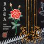 "JATA THE HORROR SHOW", rosa Blume, oranges geometrisches Muster, abstrakte Formen auf schwarzem Hintergrund., CD
