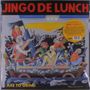 "Jingo De Lunch", "Axe to Grind". Buntes, fantasievolles Bild von Menschen und Tieren auf einem reich verzierten Boot., LP