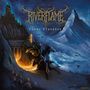 "Riverflame: Lunar Crusades". Ein Ritter reitet in leuchtender Rüstung auf einem Pferd, vor einer Bergkulisse mit Festung., LP