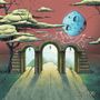 "Tritop120". Eine Fantasie-Illustration: Torbögen, schwebender Himmelskörper, rote Wolken, Bäume und Weg., CD