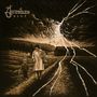 Text "AUTUMNBLAZE GLUT" oben links, Bild zeigt ein stürmisches Feld mit einer Frau und einem Kind; Blitze und Vögel am Himmel., 2 CDs