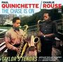 Titel: "The Chase Is On" von Paul Quinichette und Charlie Rouse. Hintergrund zeigt zwei Männer mit Saxophonen auf einer Treppe., CD