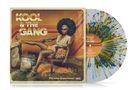 „KOOL & THE GANG“, „The Live Experience“, Sitzende Frau, Vinyl mit buntem Muster, Retro-Stil., LP