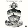 Text: "Flower Travellin' Band". Schwarze Silhouette mit surrealen, detailreichen Illustrationen. , LP