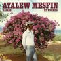 "Ayalew Mesfin Hasabe My Worries". Ein Mann steht vor einem blühenden Busch, trägt Hut und formelle Kleidung., LP