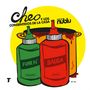 Text: Cheo y Los Consentidos de la Casa, Live at Nublu, Funk N’, Salsa. 
Zwei Flaschen vor einem Topf auf gelbem Hintergrund., LP
