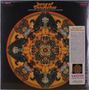 "Song of Innocence" von David Axelrod. Symmetrisches Muster in warmen Farben. Rechteck mit dekorativem Design und Texten., LP