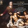 Text: "J.S. Bach Johannes-Passion BWV 245 (1724). Jordi Savall." Darstellung: Pietà-Szene mit weinenden Figuren.