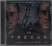 "LA TREGUA" – Banda sonora mit Musik von Víctor Reyes. Zwei ernsthafte, von Kerben gezeichnete Gesichter., CD