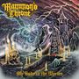 "Mammon’s Throne" und "My Body to the Worms" in gelber Schrift, Skelett, Kerzen, Gräber, Gewitter, Turm, düstere Atmosphäre., LP