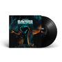 Text: "Ravers Revolution" von Toneshifterz. Eine erhobene Faust vor abstrakten Linien in Blau und Orange. Schallplatte sichtbar., LP