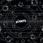 "The Scaners" und "B-Sides & Rarities" in der Mitte. Geometrische Kreise und Linien verteilen sich auf schwarzem Hintergrund., LP
