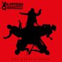 „VELVETEEN QUEEN“ oben, „THE GREATER GOOD“ unten. Schwarze Musiker-Silhouetten auf rotem Hintergrund., CD